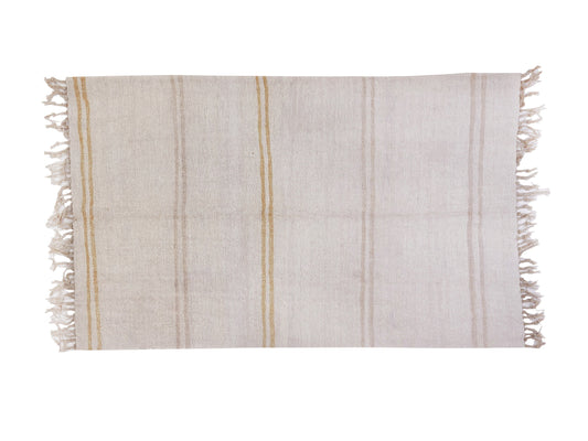 White Area Hemp Kilim rug, Vintage Turkish Kilim Rug 5x8, Handmade rug, Living room rug, Contemporary decor, Modern rug, 9686