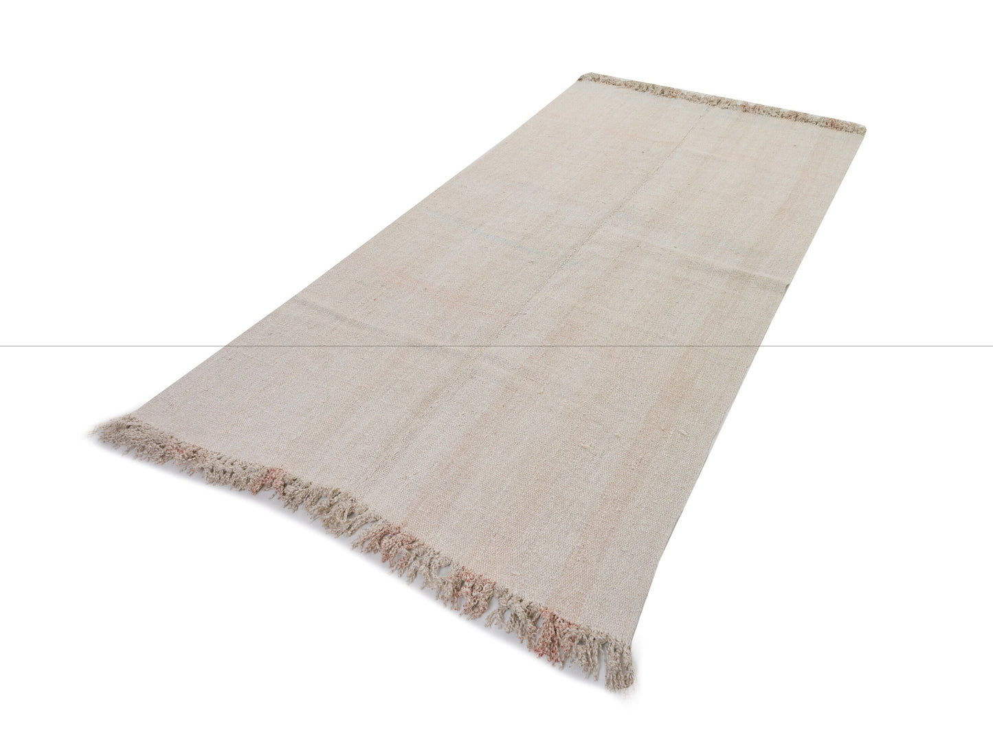 Handmade Kilim Rug, Vintage Kilim, Hemp Kilim Rug, White Hemp Rug, Turkish Kilim Rug, Area Hemp rug, Entryway rug, Kilim rug 5x9, 9685