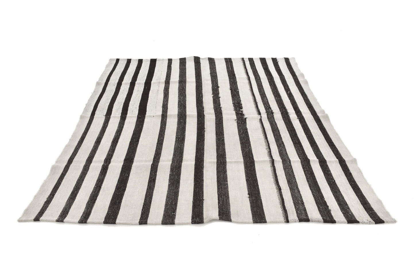 6x8 Kilim Rug Striped, Turkish Rug Organic, Hemp Rug White Neutral, Vintage Kilim Rug, Hemp Kilim Rug, Living room, 6088