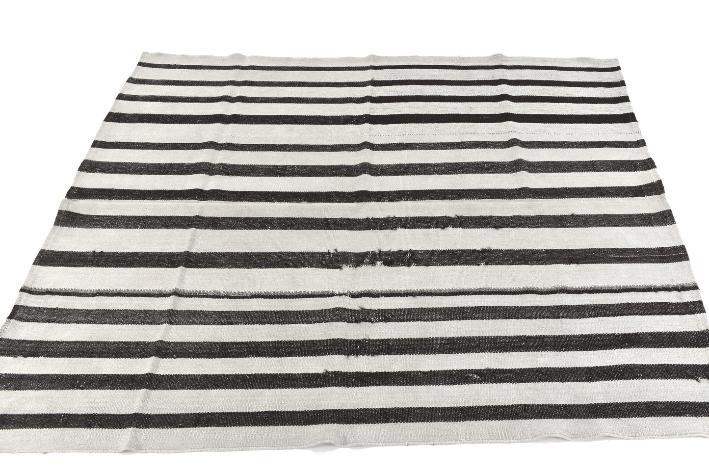 6x8 Kilim Rug Striped, Turkish Rug Organic, Hemp Rug White Neutral, Vintage Kilim Rug, Hemp Kilim Rug, Living room, 6088