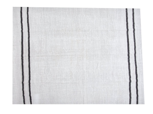 Handmade Kilim Rug, Turkish Kilim, Vintage Kilim, Area Black Striped Kilim Rug, Large White Hemp Rug, Oversize Rug, Kilim Rug 9x12, 12541