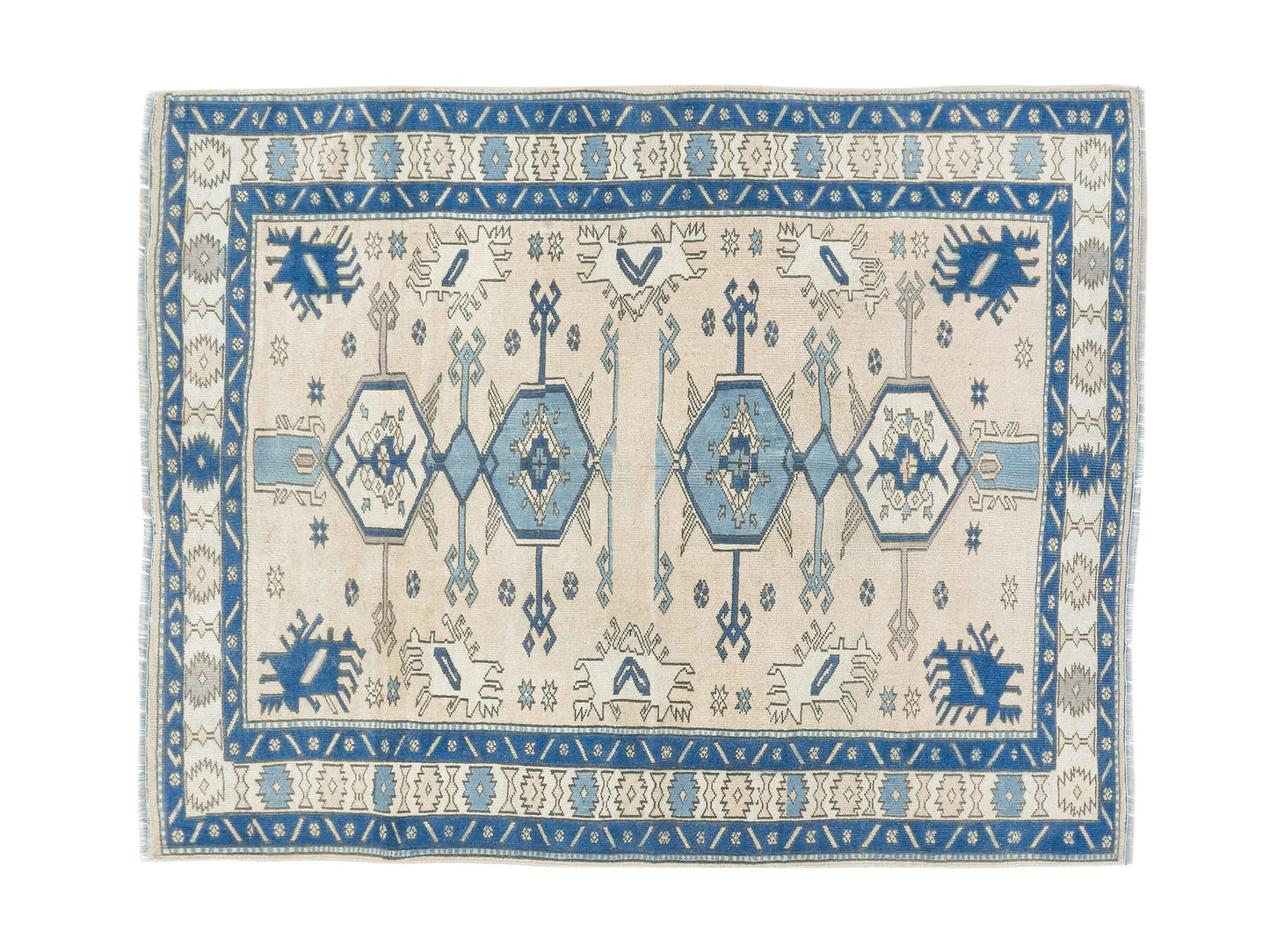 Turkish Rug 5x6, Vintage Oushak Rug, Handmade Area Antique Rug, Turkey Rug, Living Room Rug, Neutral Floor Rug, Scandinavian Rug, 9097