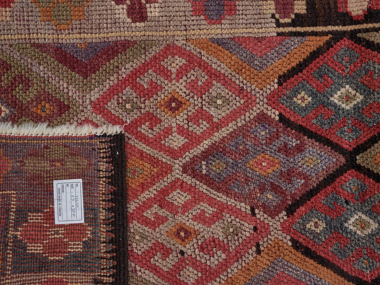 Turkish Runner, Bohemian Rug, Oushak Runner, Runner Rug 3x13, Vintage Runner, Long Runner, Rug Runner, Kilim Runner Rug, Narrow Rug, 12237