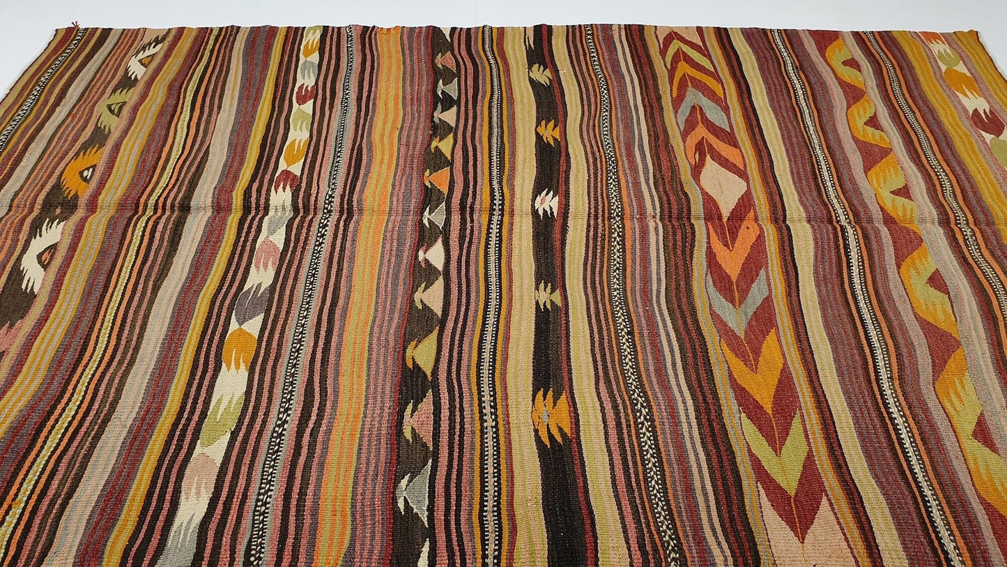 Kilim rug Anatolian ,Muted Vintage Kilim rug, Turkish Kilim rug Rustic, 5x8 Kilim rug ,Turkish Vintage Rug,Handmade rug, Primitive rug, 2929