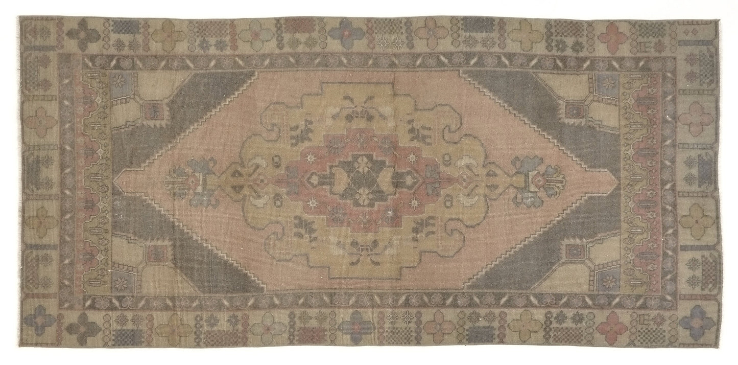 Vintage rug 4x8, Area rug 4x8, Entryway Turkish rug, Oushak Rug, One of a kind rug, Anatolian rug, Handmade rug, Oushak Carpet Rug 4x8, 8716