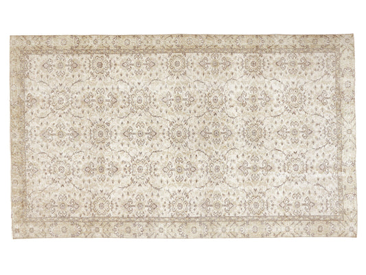 Turkish Rug, Coastal Decor, Vintage Rug, Handmade Area Rug, Oushak Rug, Bedroom Rug, Beige Rug, Carpet Rug, Neutral Rug, Rug 5x9, 10376