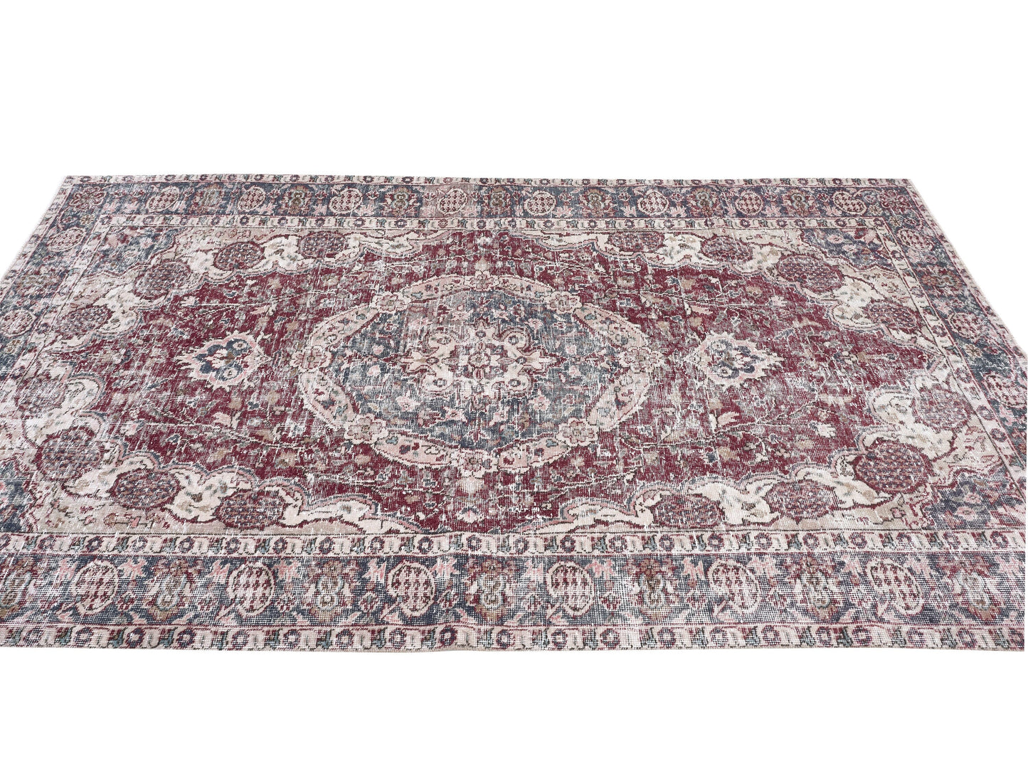 Handmade Area Rug, Vintage Rug, Turkish Rug, Oushak Rug 5x9, Primitive Rustic Faded Rug, Living Room Rug, Turkey Rug, Anatolia Rug, 10368