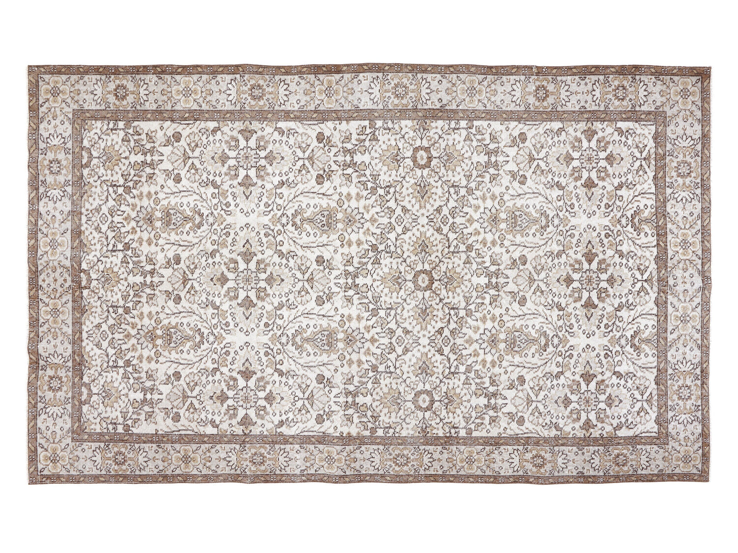 Primitive Rug, Vintage Oushak Rug, Turkish Handmade Rug, Bedroom Rug, Neutral Area Rustic Rug, Carpet Rug, Rug 5x9, Turkey Rug, 10388