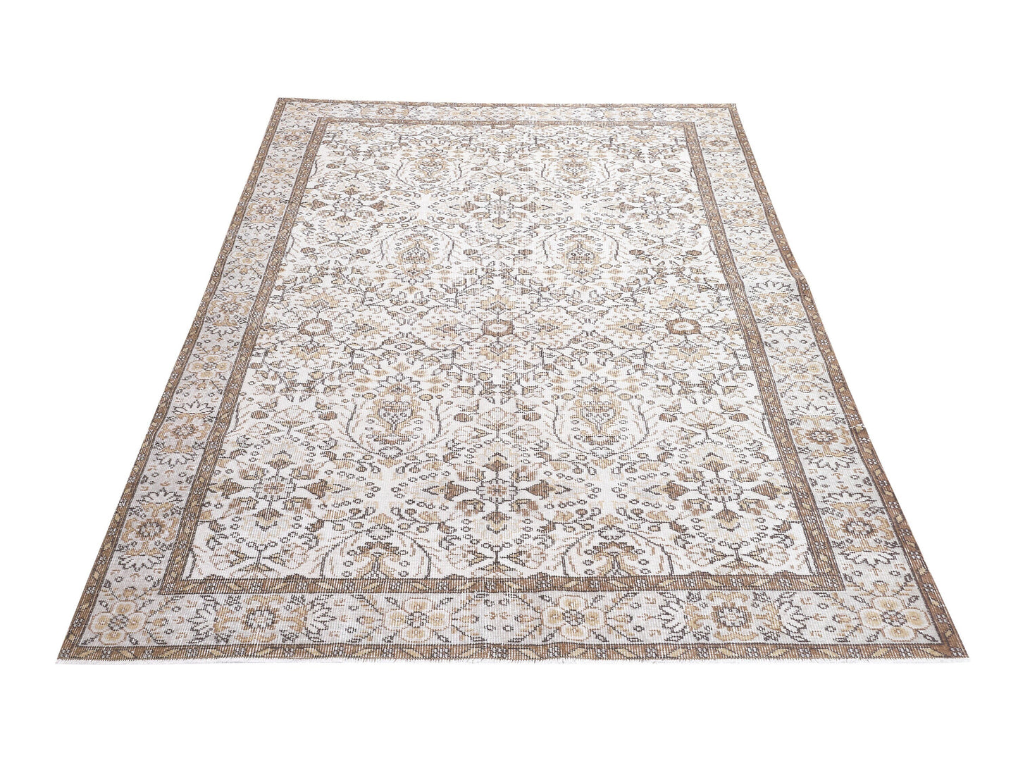 Primitive Rug, Vintage Oushak Rug, Turkish Handmade Rug, Bedroom Rug, Neutral Area Rustic Rug, Carpet Rug, Rug 5x9, Turkey Rug, 10388
