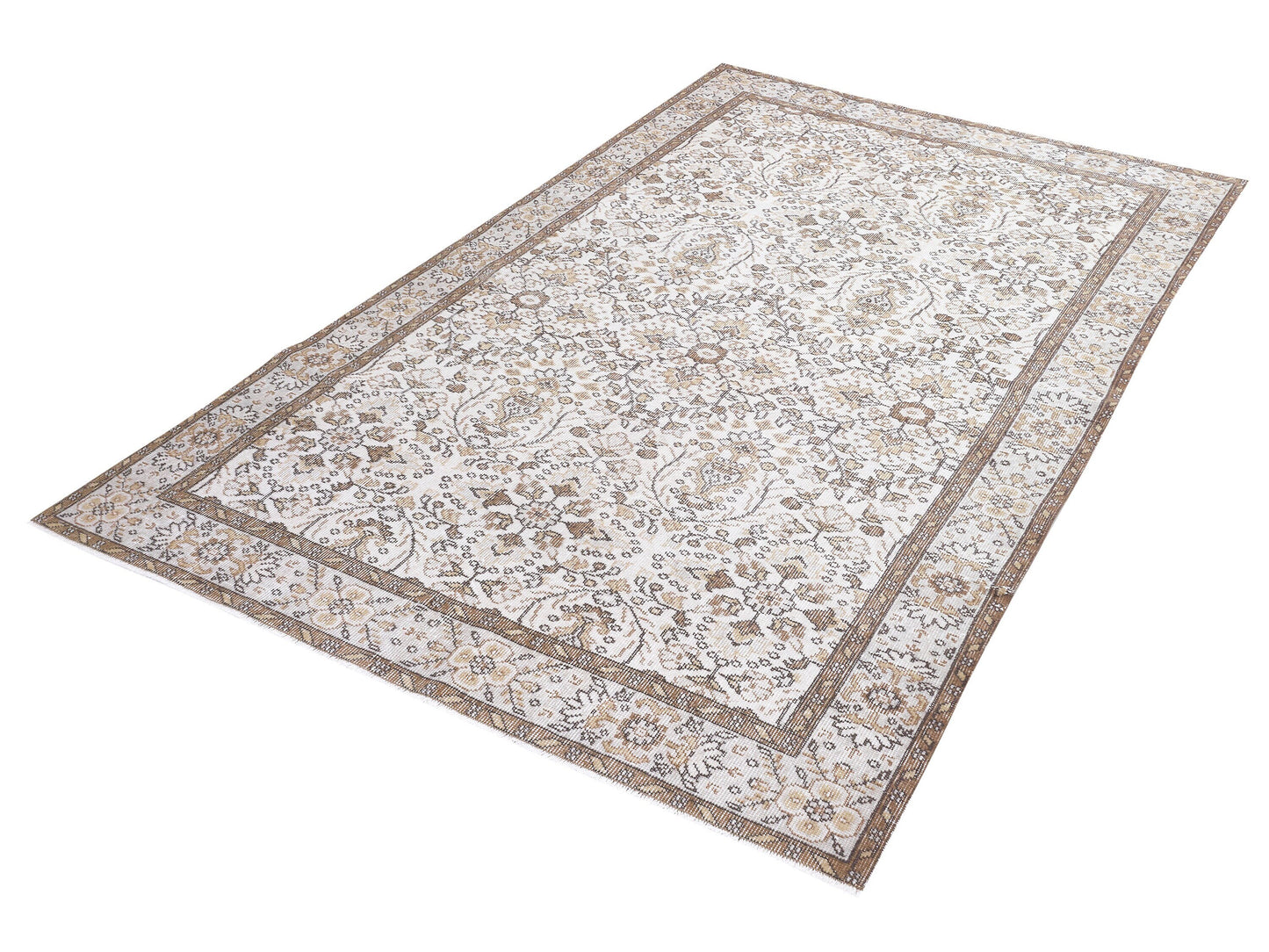 Primitive Rug, Vintage Oushak Rug, Turkish Handmade Rug, Bedroom Rug, Neutral Area Rustic Rug, Carpet Rug, Rug 5x9, Turkey Rug, 10388
