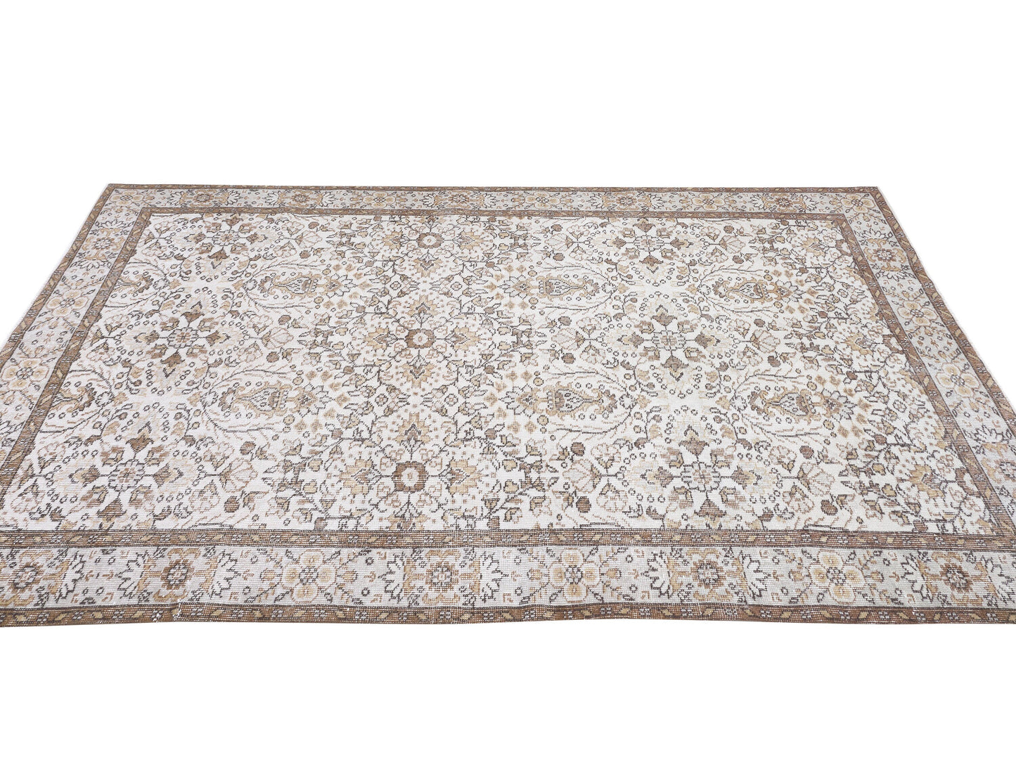 Primitive Rug, Vintage Oushak Rug, Turkish Handmade Rug, Bedroom Rug, Neutral Area Rustic Rug, Carpet Rug, Rug 5x9, Turkey Rug, 10388