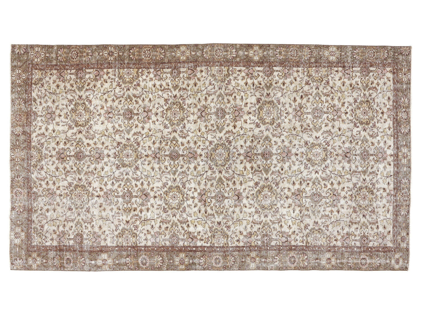 Primitive Rug, Vintage Handmade Rustic Rug, Turkish Faded Rug, Oushak Unique Rug, Rug 5x9, Neutral Area Floor Rug, Kid Room Rug, 10396