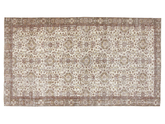 Primitive Rug, Vintage Handmade Rustic Rug, Turkish Faded Rug, Oushak Unique Rug, Rug 5x9, Neutral Area Floor Rug, Kid Room Rug, 10396