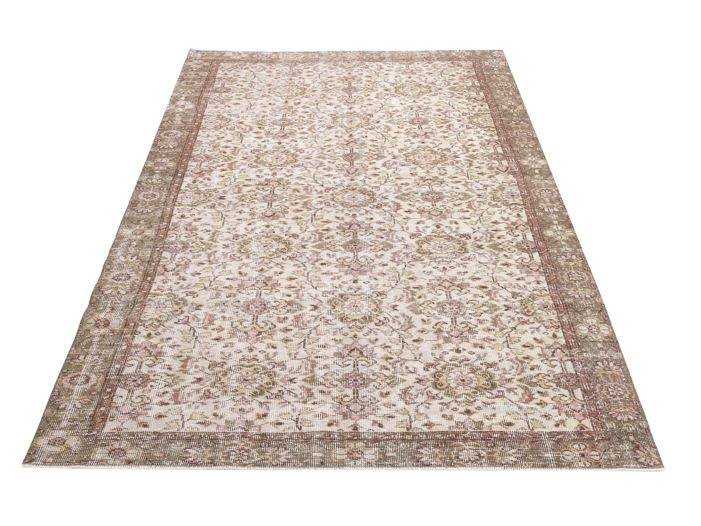 Primitive Rug, Vintage Handmade Rustic Rug, Turkish Faded Rug, Oushak Unique Rug, Rug 5x9, Neutral Area Floor Rug, Kid Room Rug, 10396