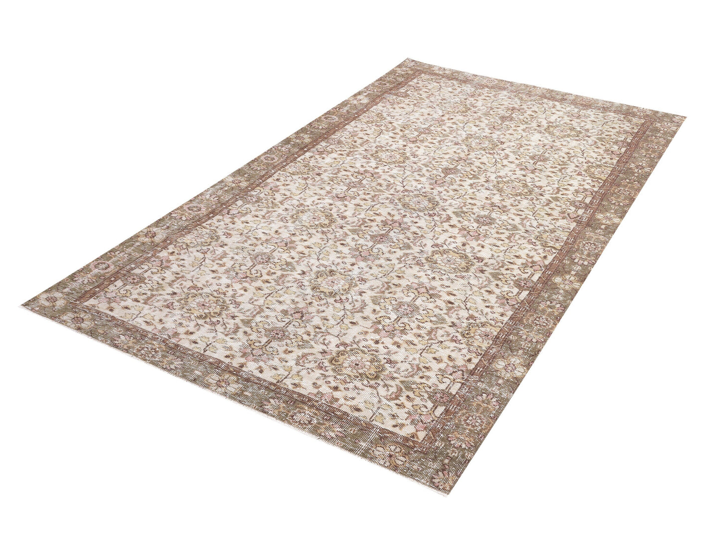 Primitive Rug, Vintage Handmade Rustic Rug, Turkish Faded Rug, Oushak Unique Rug, Rug 5x9, Neutral Area Floor Rug, Kid Room Rug, 10396
