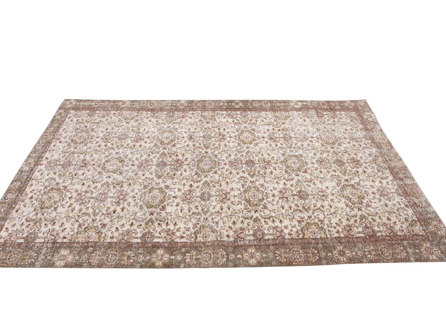 Primitive Rug, Vintage Handmade Rustic Rug, Turkish Faded Rug, Oushak Unique Rug, Rug 5x9, Neutral Area Floor Rug, Kid Room Rug, 10396