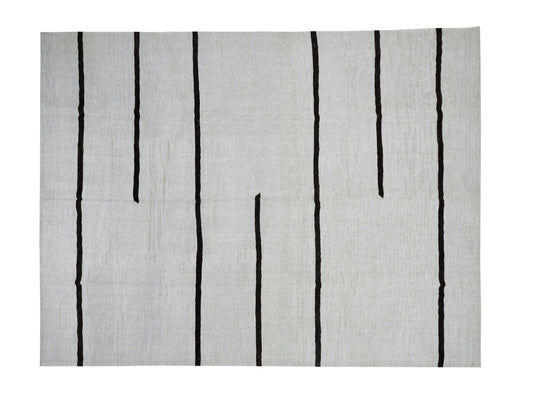 Turkish Kilim, Handmade Flat Weave Kilim Rug, Area Striped Kilim Rug, Coastal Decor, Oversize Rug, Large Hemp Rug, Kilim Rug 10x13, 8830