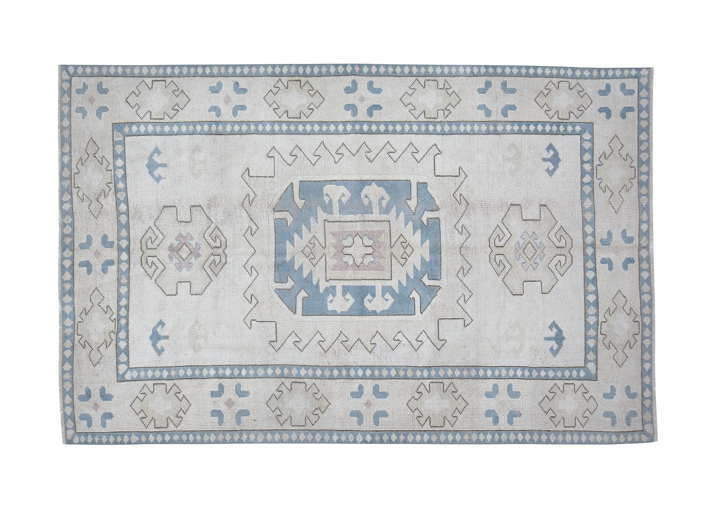 Turkish Vintage Oushak Rug, Handmade Area Eclectic Rug, Neutral Muted Rug, Bedroom Rug, Bohemian Rug, Carpet Rug, Rug 5x8, Turkey Rug, 12432