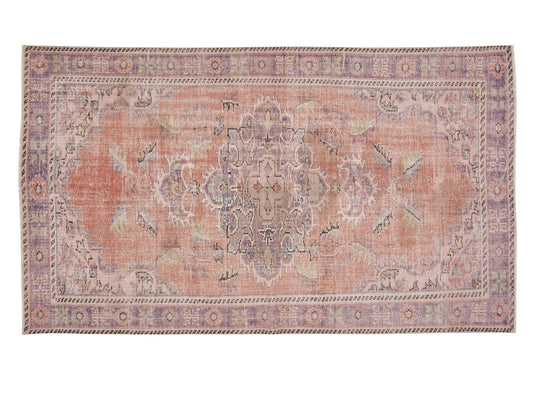 Handmade Area Rug, Turkish Vintage Rug, Oushak Eclectic Rug, Neutral Faded Rug, Kid Room Rug, Anatolia Rug, Bohemian Rug, Rug 5x9, 12116