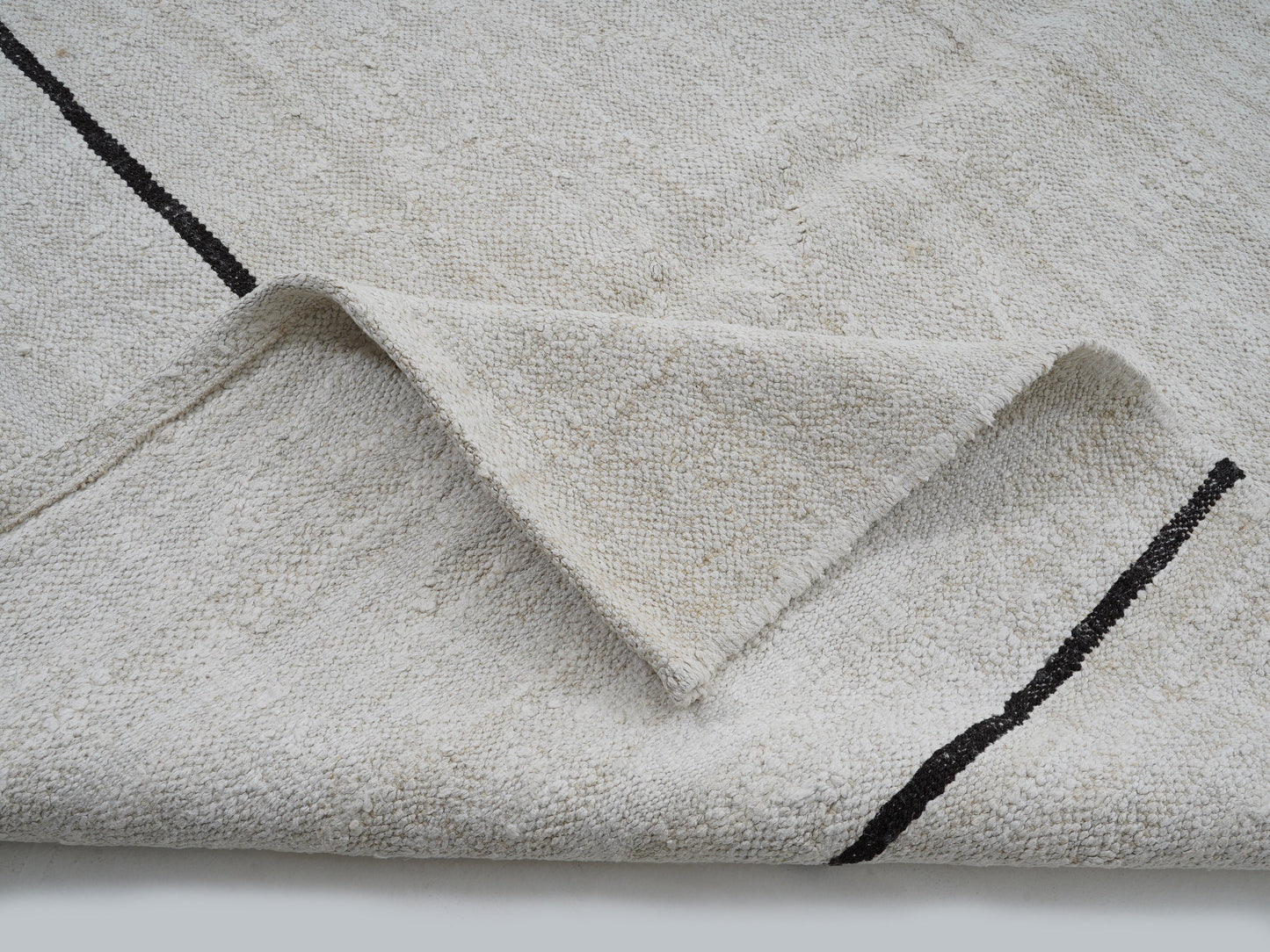 Turkish Vintage Kilim Rug, Handmade Striped Kilim Rug, Area Kilim Rug, White Hemp Rug, Oversize Rug, Large Rug, Kilim Rug 9x13, 12809