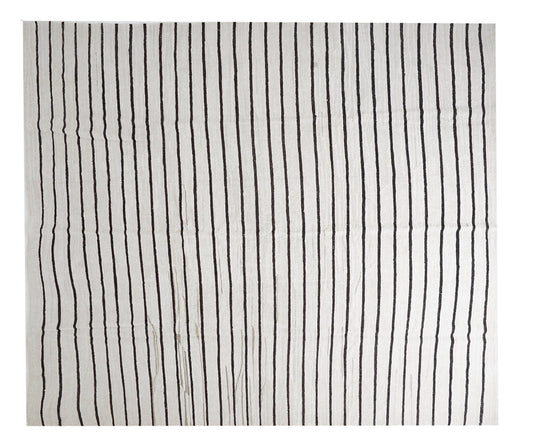 Turkish Handmade Kilim Rug, Vintage Unique Kilim Rug, Area Kilim Rug, White Hemp Rug, Oversize Rug, Coastal Decor, Kilim Rug 11x13, 12811