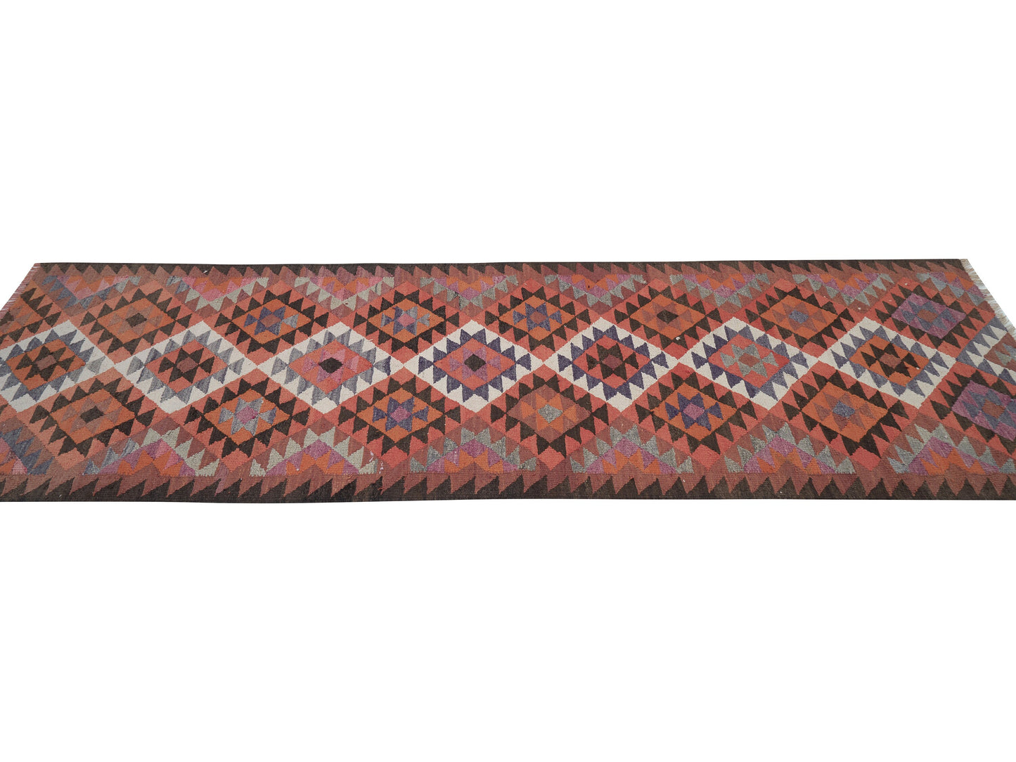 Vintage Handmade Runner Rug, Turkish Antique Runner Rug, Oushak Eclectic Runner Rug, Kitchen Runner, Kilim Runner Rug,Runner Rug 3x10, 11380