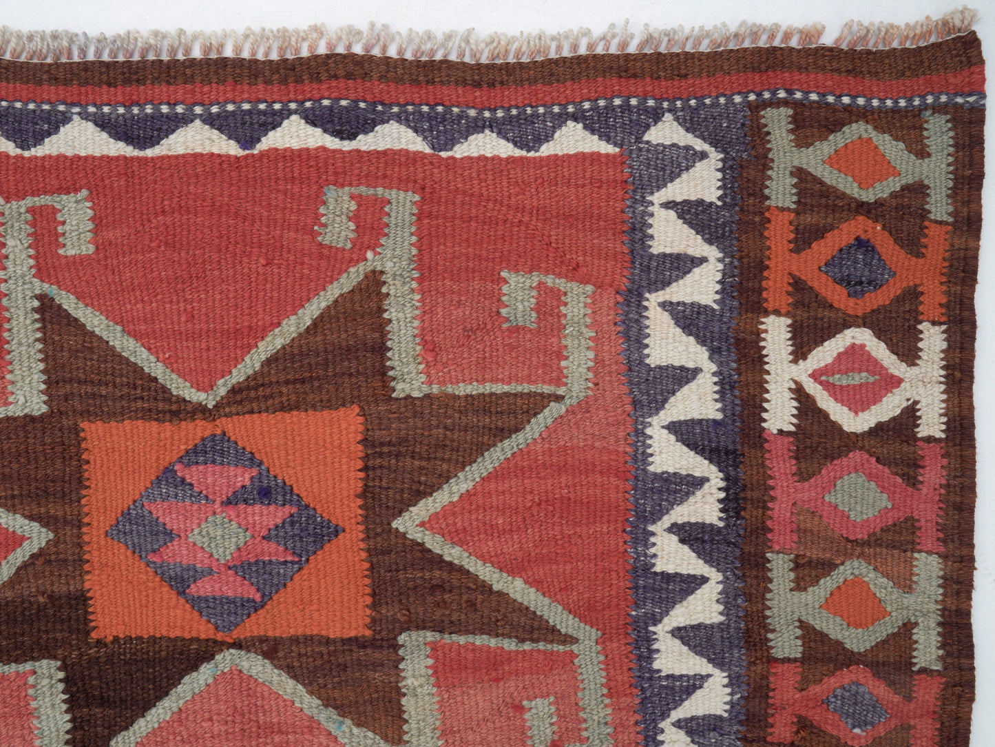 Vintage Handmade Runner Rug, Oushak Eclectic Runner Rug, Turkish Kilim Runner Rug, Anatolia Rug, Bohemian Rug, Rug Runner 3x11, 11343