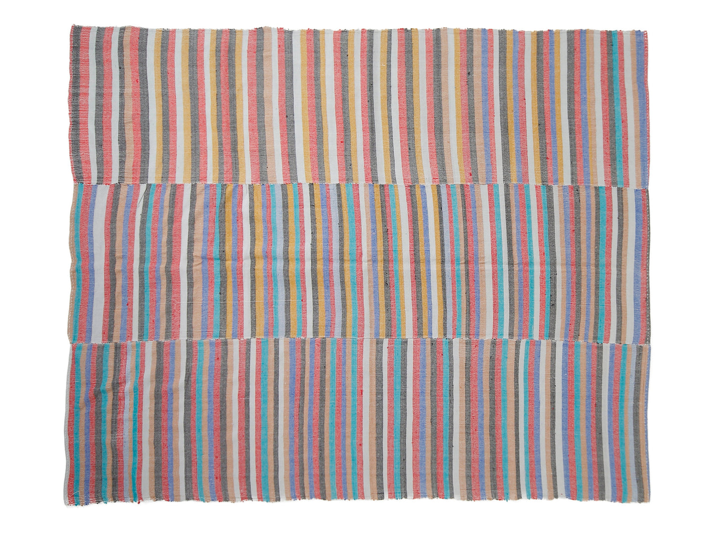Vintage Striped Kilim Rug, Handmade Eclectic Kilim Rug, Turkish Flat Weave Kilim Rug, Area Kilim Rug, Bohemian Rug, Kilim Rug 7x8, 12895