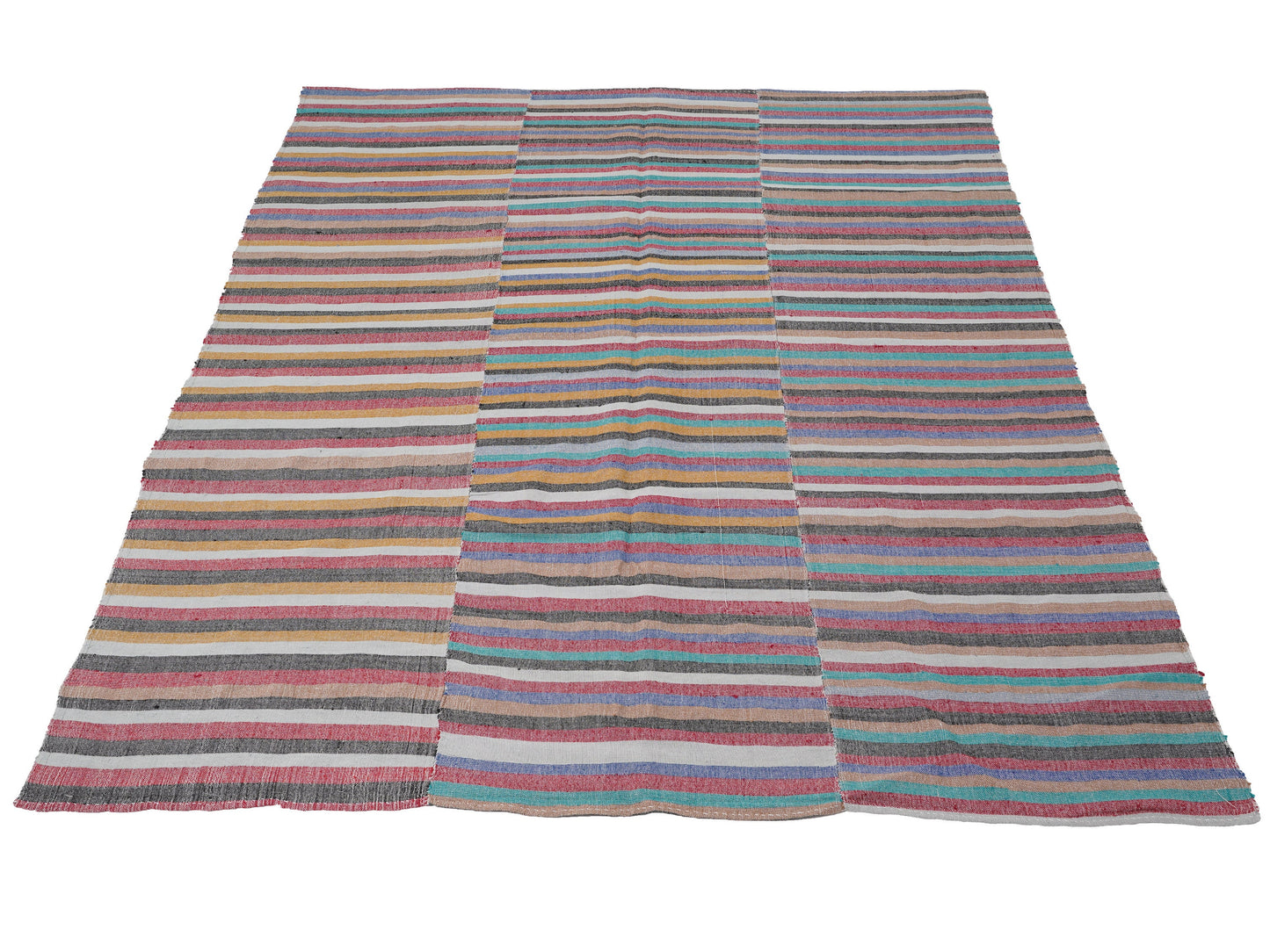 Vintage Striped Kilim Rug, Handmade Eclectic Kilim Rug, Turkish Flat Weave Kilim Rug, Area Kilim Rug, Bohemian Rug, Kilim Rug 7x8, 12895