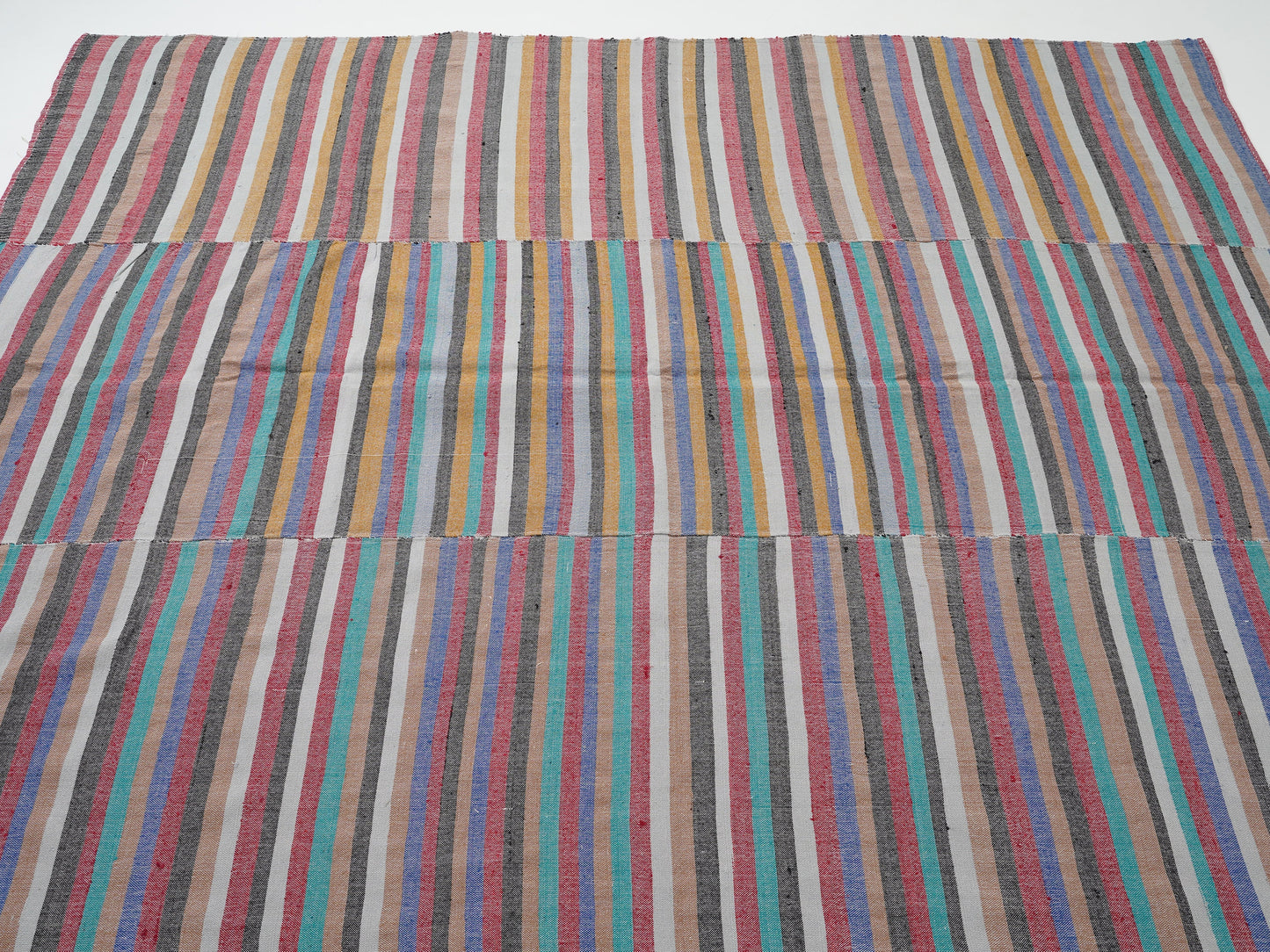 Vintage Striped Kilim Rug, Handmade Eclectic Kilim Rug, Turkish Flat Weave Kilim Rug, Area Kilim Rug, Bohemian Rug, Kilim Rug 7x8, 12895