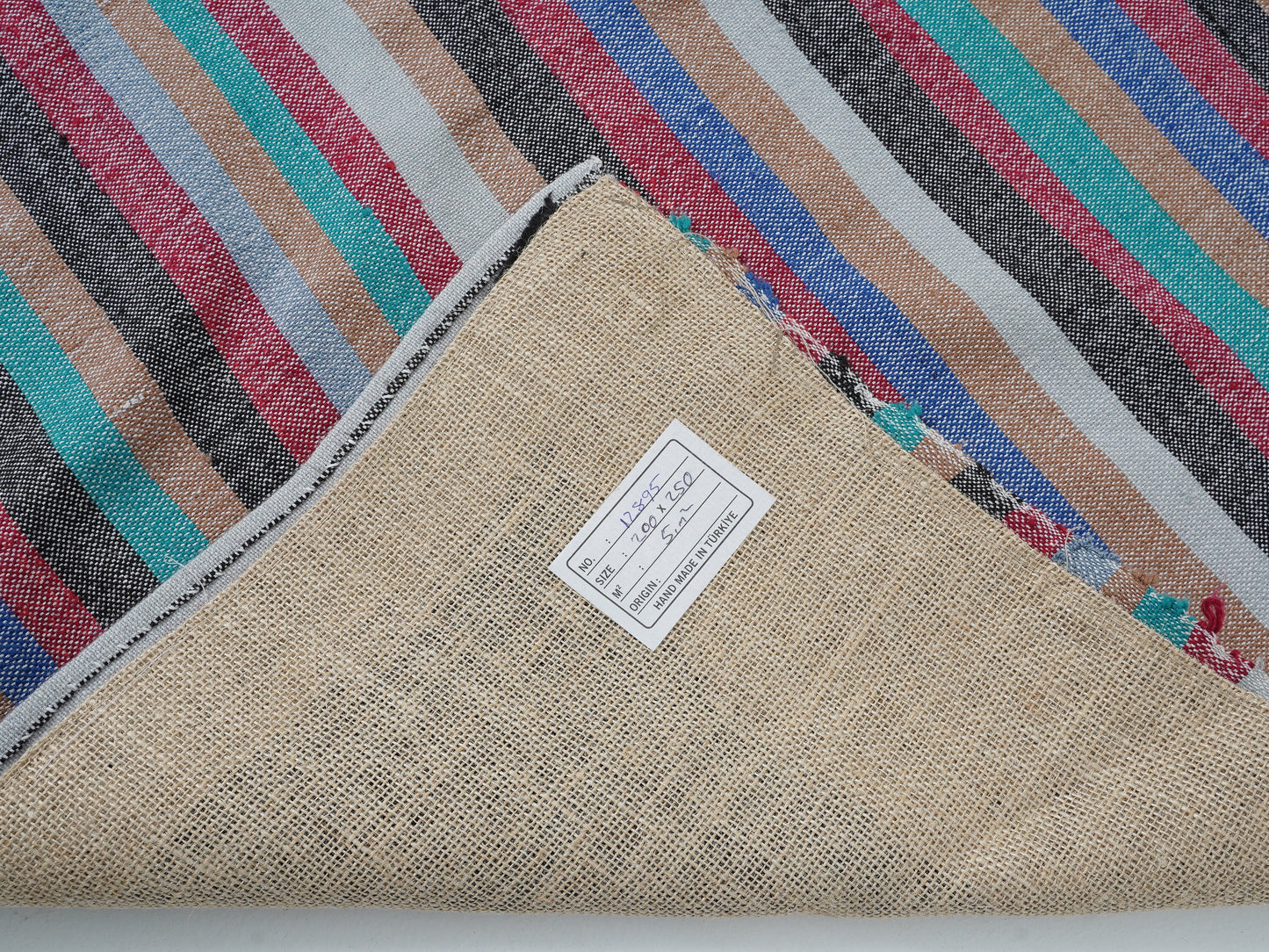 Vintage Striped Kilim Rug, Handmade Eclectic Kilim Rug, Turkish Flat Weave Kilim Rug, Area Kilim Rug, Bohemian Rug, Kilim Rug 7x8, 12895