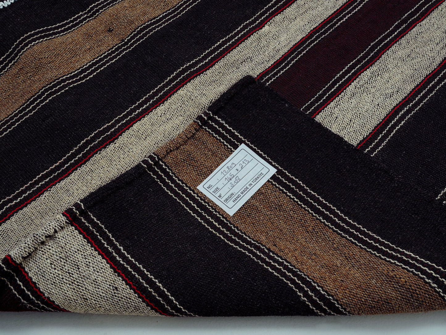 Goat Hair Rug, Area Antique Kilim Rug, Vintage Handmade Kilim Rug, Wool Rug, Turkish Striped Kilim Rug, Kilim Rug 5x7, Office Rug, 12809