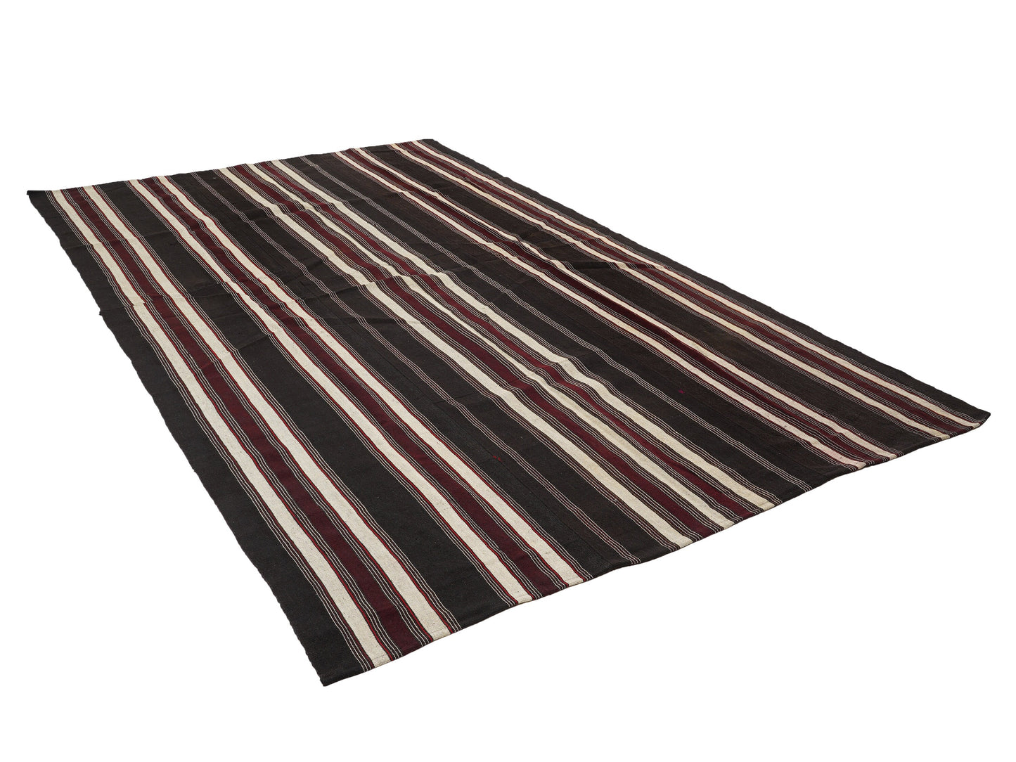 Handmade Kilim Rug, Turkish Flat Weave Kilim Rug, Vintage Striped Kilim Rug, Area Kilim Rug, Office Rug,Goat Hair Rug, Kilim Rug 7x12, 12802