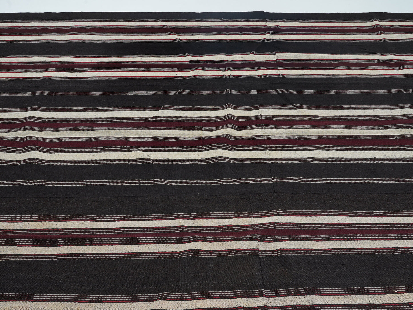 Handmade Kilim Rug, Turkish Flat Weave Kilim Rug, Vintage Striped Kilim Rug, Area Kilim Rug, Office Rug,Goat Hair Rug, Kilim Rug 7x12, 12802