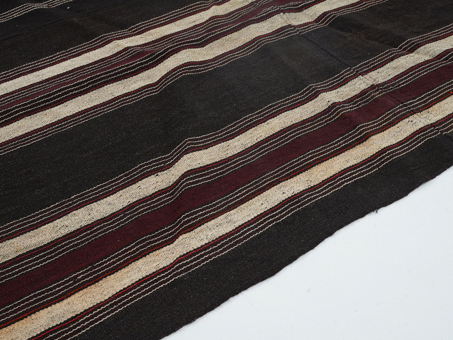 Handmade Kilim Rug, Turkish Flat Weave Kilim Rug, Vintage Striped Kilim Rug, Area Kilim Rug, Office Rug,Goat Hair Rug, Kilim Rug 7x12, 12802