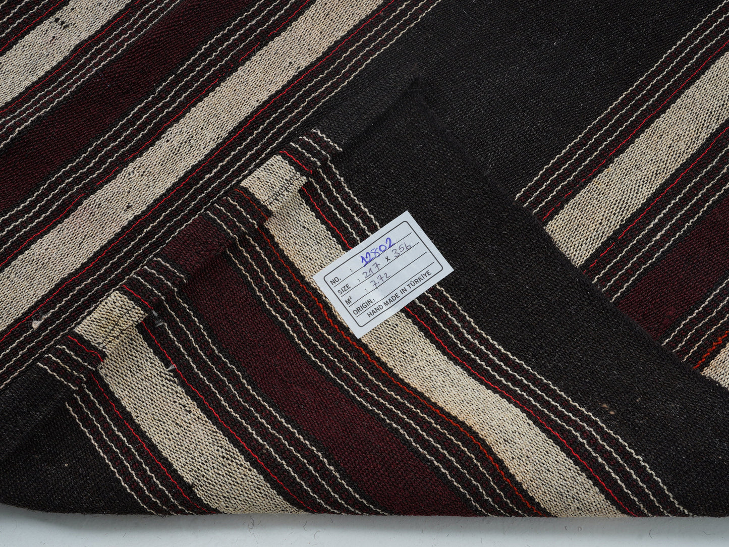 Handmade Kilim Rug, Turkish Flat Weave Kilim Rug, Vintage Striped Kilim Rug, Area Kilim Rug, Office Rug,Goat Hair Rug, Kilim Rug 7x12, 12802