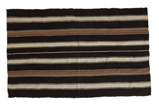Kilim Rug 5x8, Handmade Area Kilim Rug, Turkish Antique Kilim Rug, Vintage Striped Kilim Rug, Goat Hair Rug, Farmhouse Decor, 12805