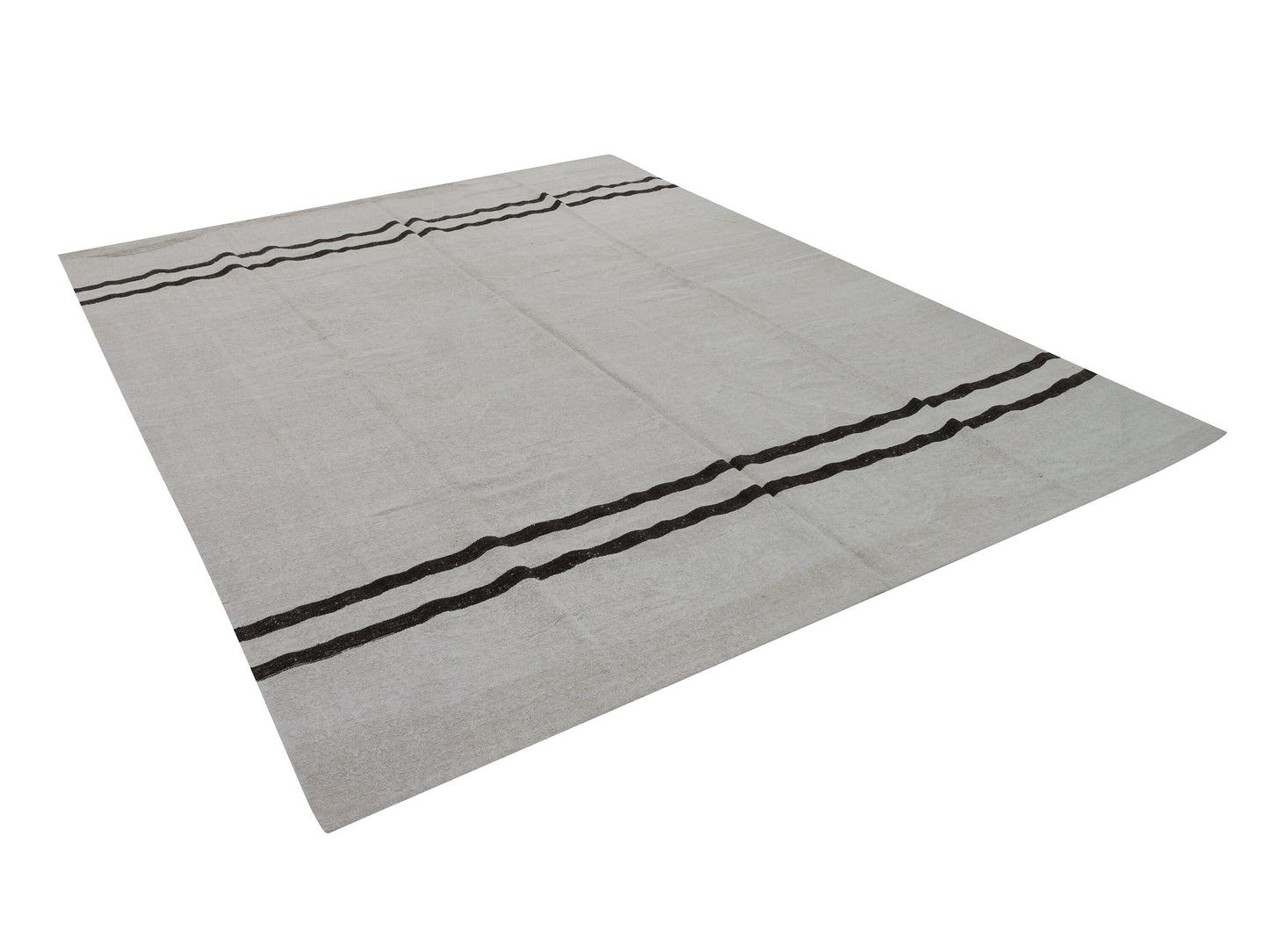 Kilim Rug 9x12, Turkish Flat Weave Kilim Rug, Area Kilim Rug, Vintage Striped Kilim Rug, White Hemp Rug, Large Rug, Oversize Rug, 7882