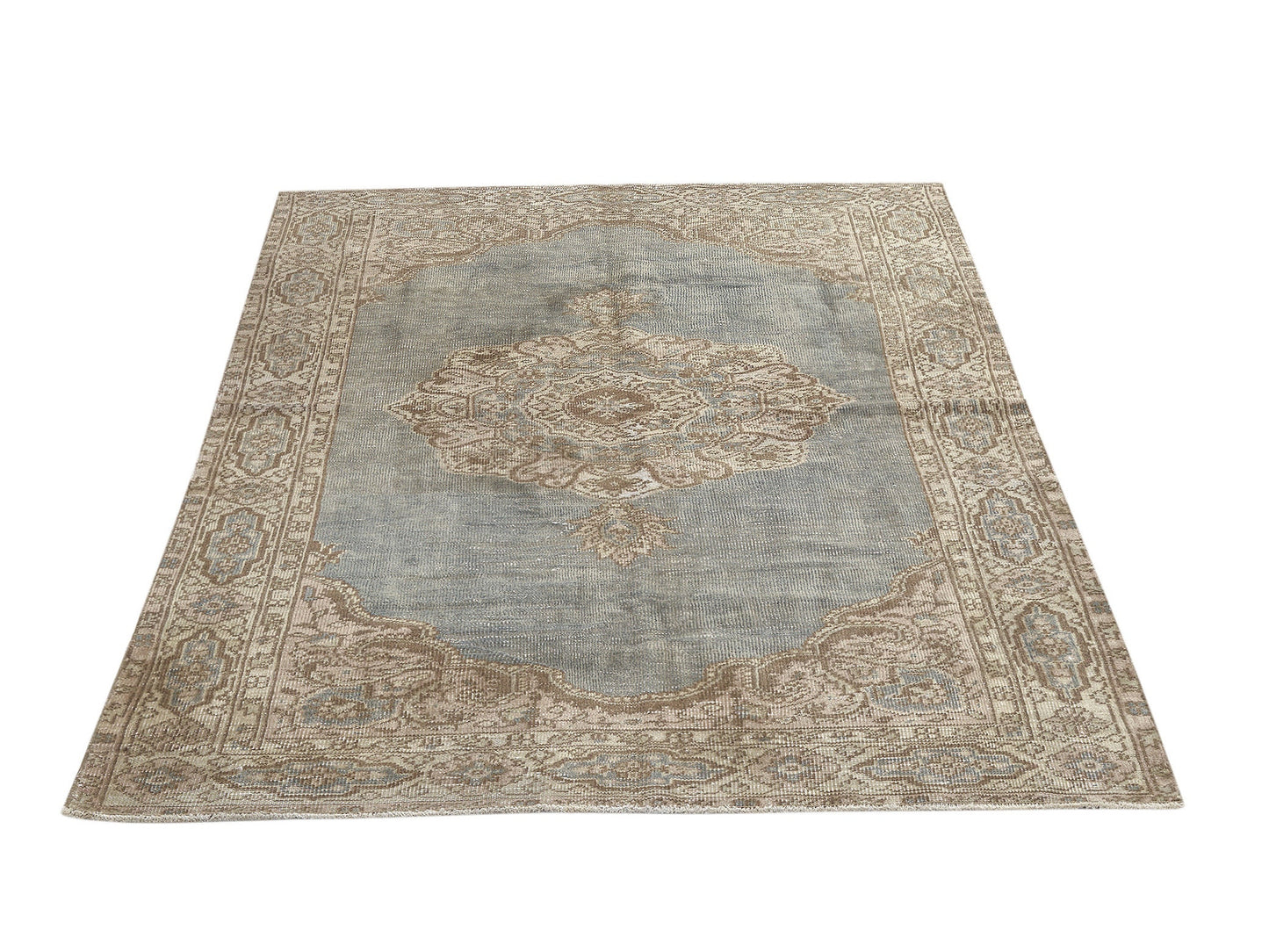 Vintage Handmade Rug, Turkish Oushak Area Rug, Primitive Rug, Nursery Rug, Turkey Rug, Neutral Rustic Rug, Rug 4x7, Vintage Carpet, 12117