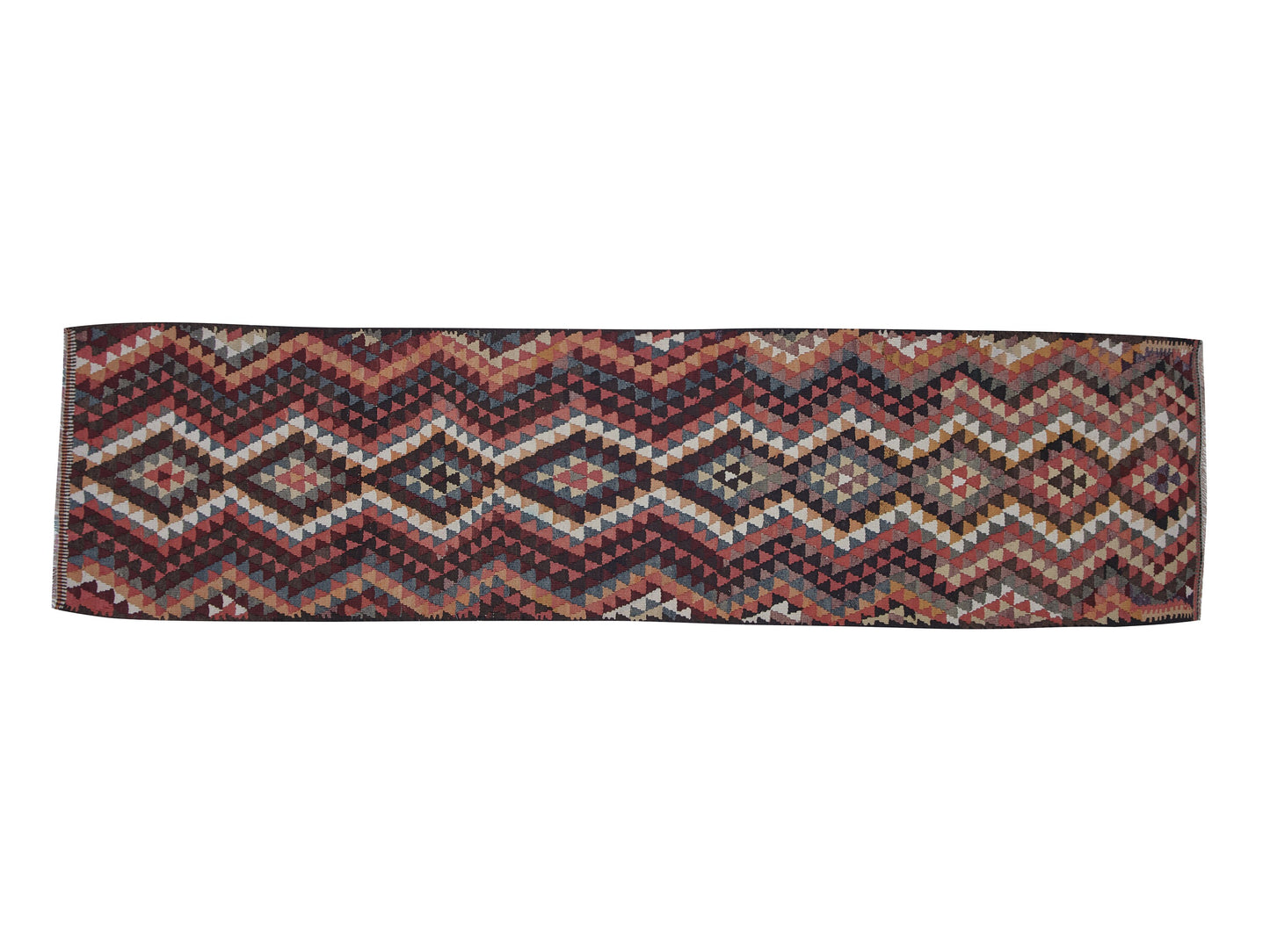 Turkish Vintage Runner Rug, Handmade Eclectic Runner Rug, Oushak Runner, Kilim Runner, Kitchen Runner, Bohemian Rug, Runner Rug 3x12, 11416