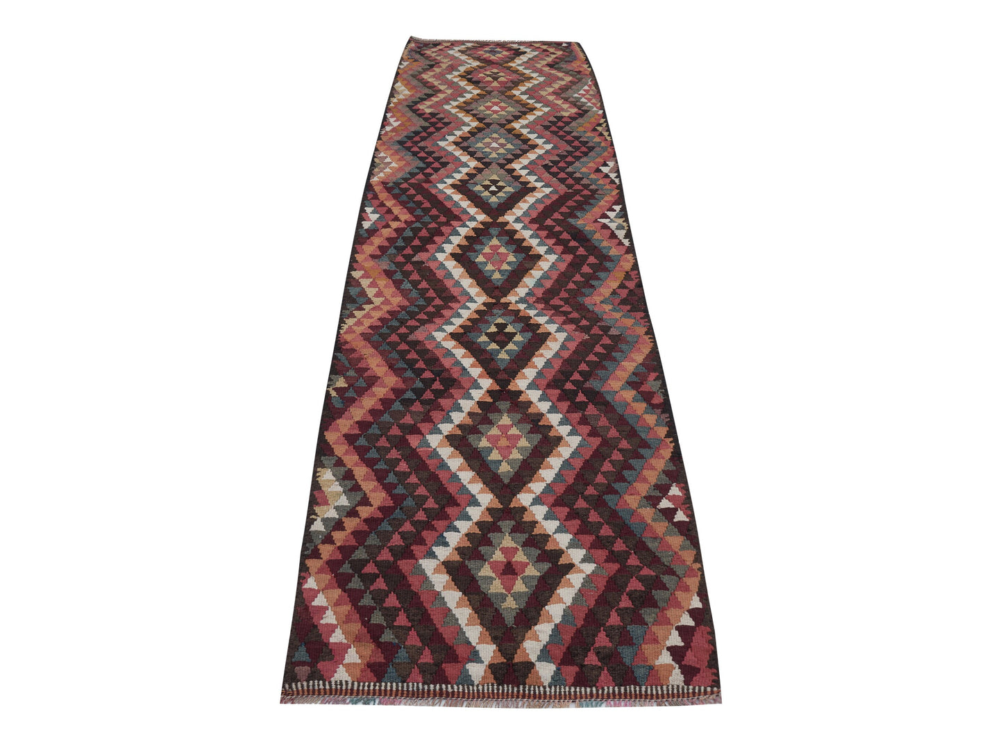 Turkish Vintage Runner Rug, Handmade Eclectic Runner Rug, Oushak Runner, Kilim Runner, Kitchen Runner, Bohemian Rug, Runner Rug 3x12, 11416