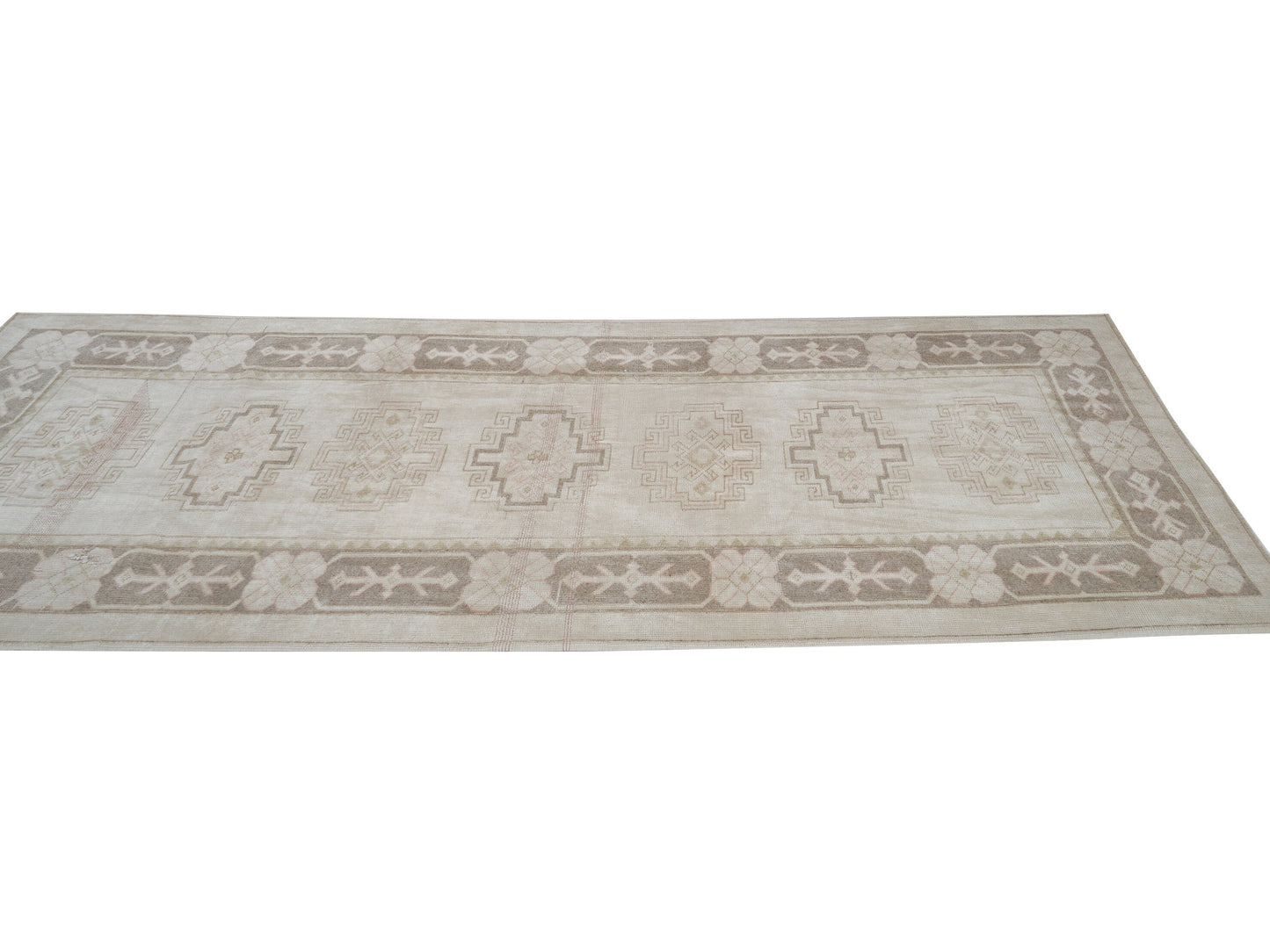 Vintage Oushak Runner Rug, Turkish Unique Runner Rug, Handmade Runner Rug, Carpet Runner,Neutral Rug, Hallway Runner, Rug Runner 4x10, 12516