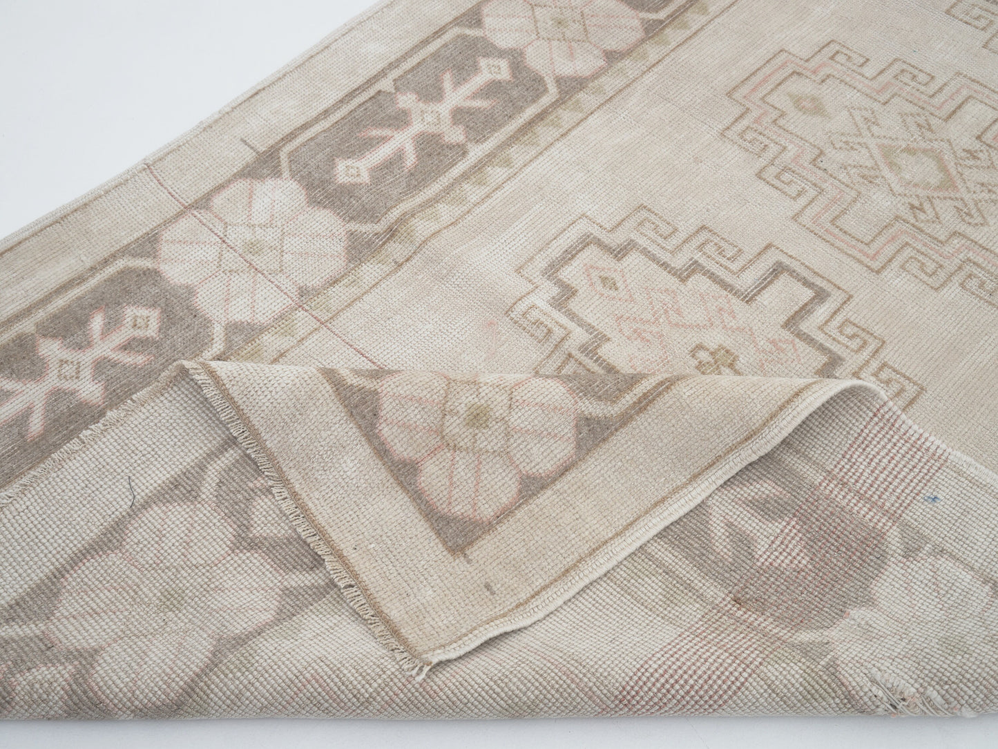 Vintage Oushak Runner Rug, Turkish Unique Runner Rug, Handmade Runner Rug, Carpet Runner,Neutral Rug, Hallway Runner, Rug Runner 4x10, 12516