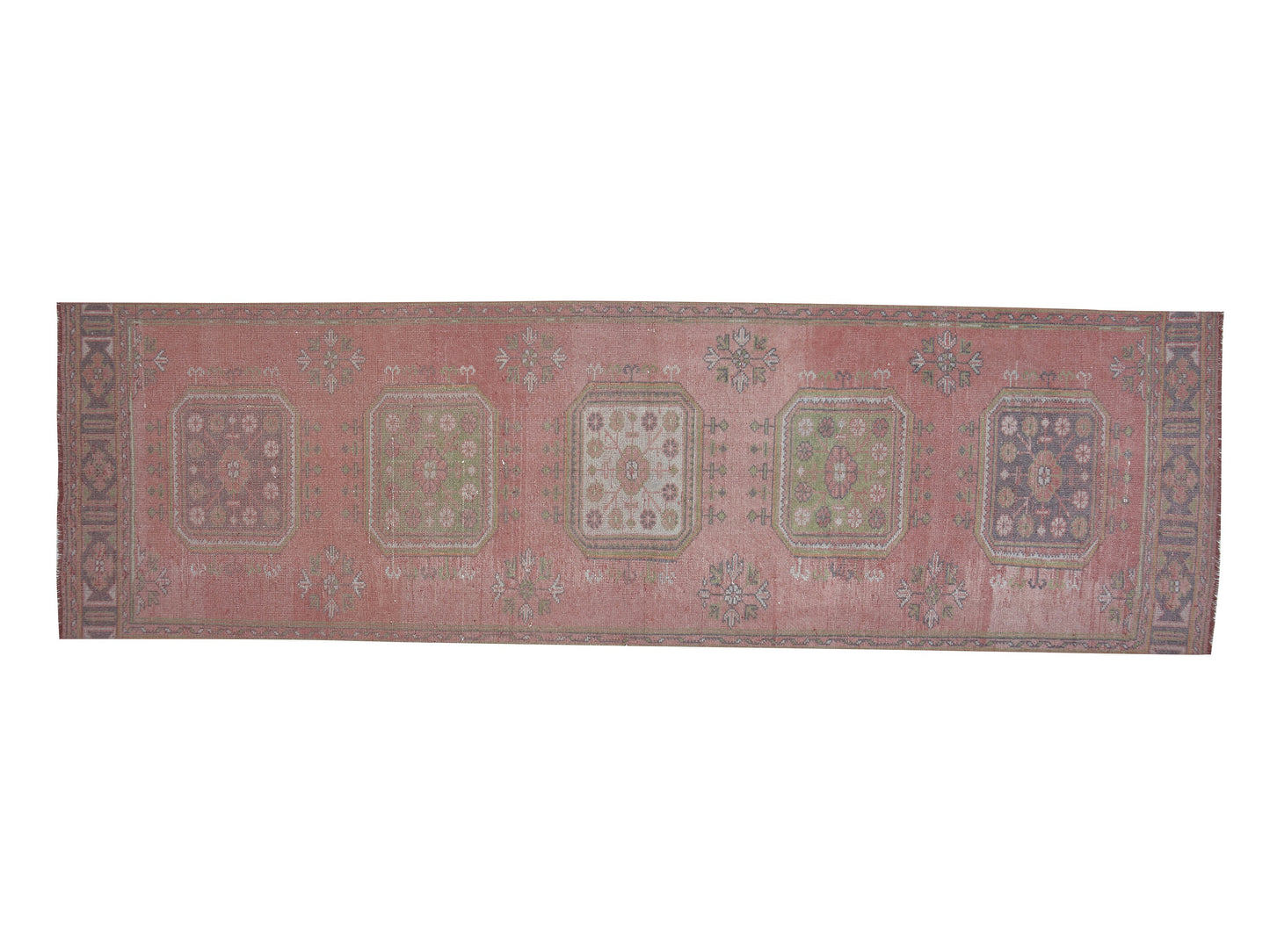 Oushak Handmade Runner Rug, Turkish Eclectic Runner Rug, Vintage Runner Rug, Bohemian Rug,Carpet Runner, Long Runner, Rug Runner 4x11, 12469