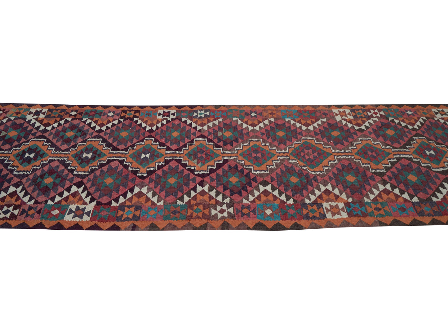 Kilim Runner Rug, Runner Rug 3x11, Turkish Oushak Runner Rug, Handmade Antique Runner Rug, Anatolia Rug, Vintage Runner, Bohemian Rug, 11420