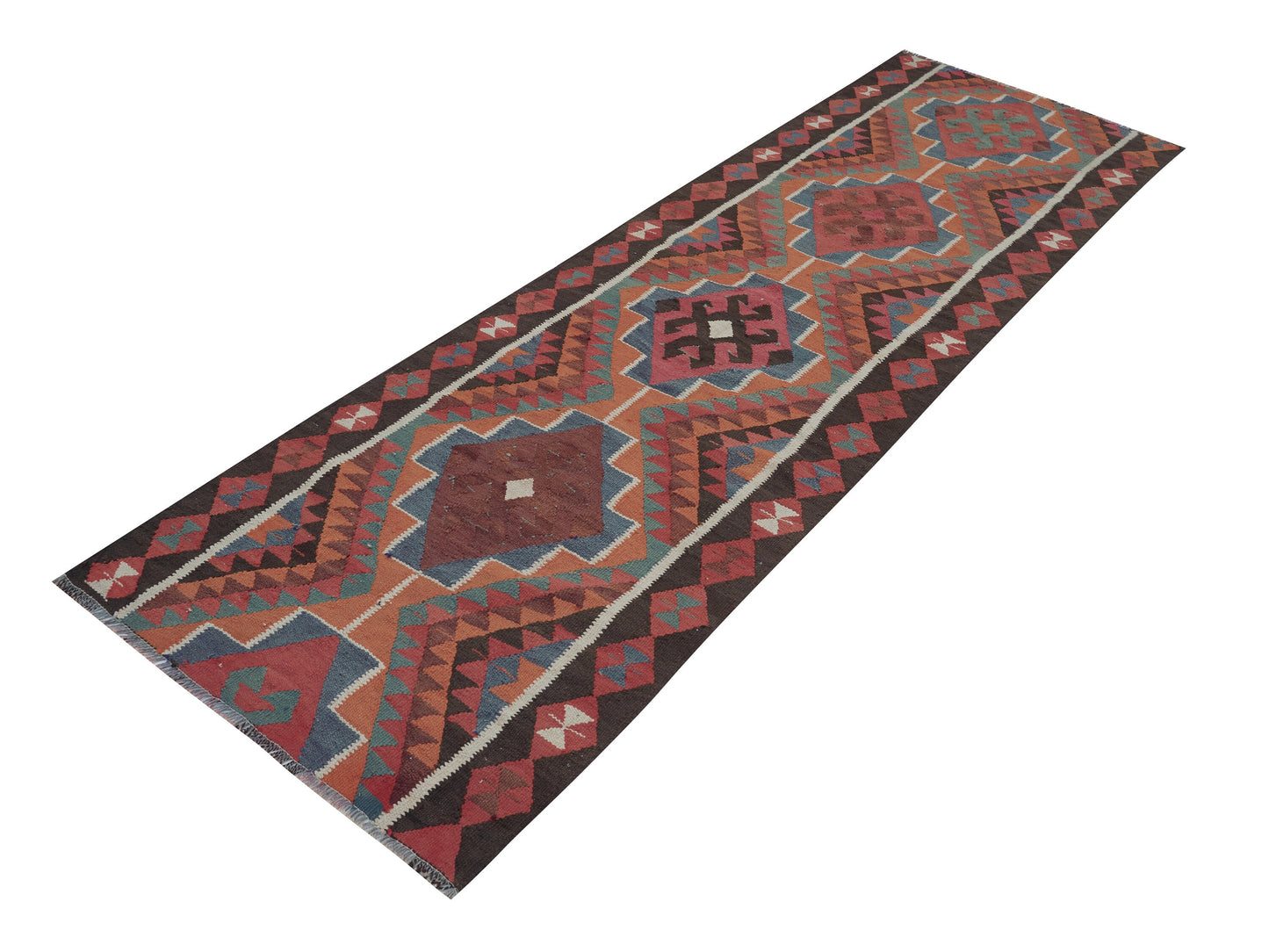 Oushak Turkish Runner Rug, Handmade Eclectic Runner Rug, Kilim Runner Rug, Vintage Runner, Long Narrow Runner Rug, Runner Rug 3x11, 11432