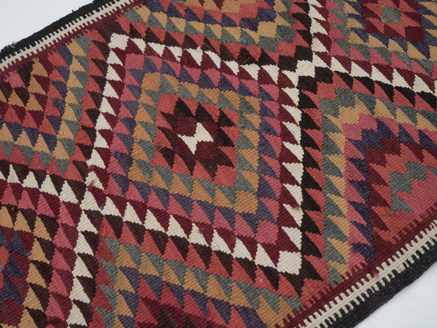 Turkish Oushak Runner Rug, Handmade Eclectic Runner Rug, Vintage Runner, Bohemian Rug, Kitchen Runner, Kilim Runner, Runner Rug 3x12, 11433