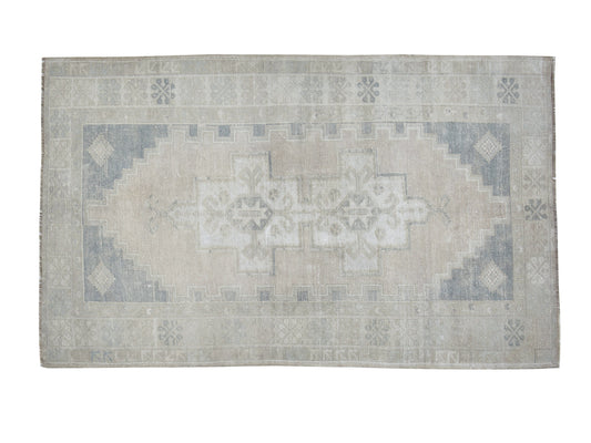 Vintage Handmade Rug, Turkish Oushak Rug, Neutral Area Rug, Living Room Rug, Scandinavian Rug, Vintage Carpet, Rug 4x7, Turkey Rug, 12396