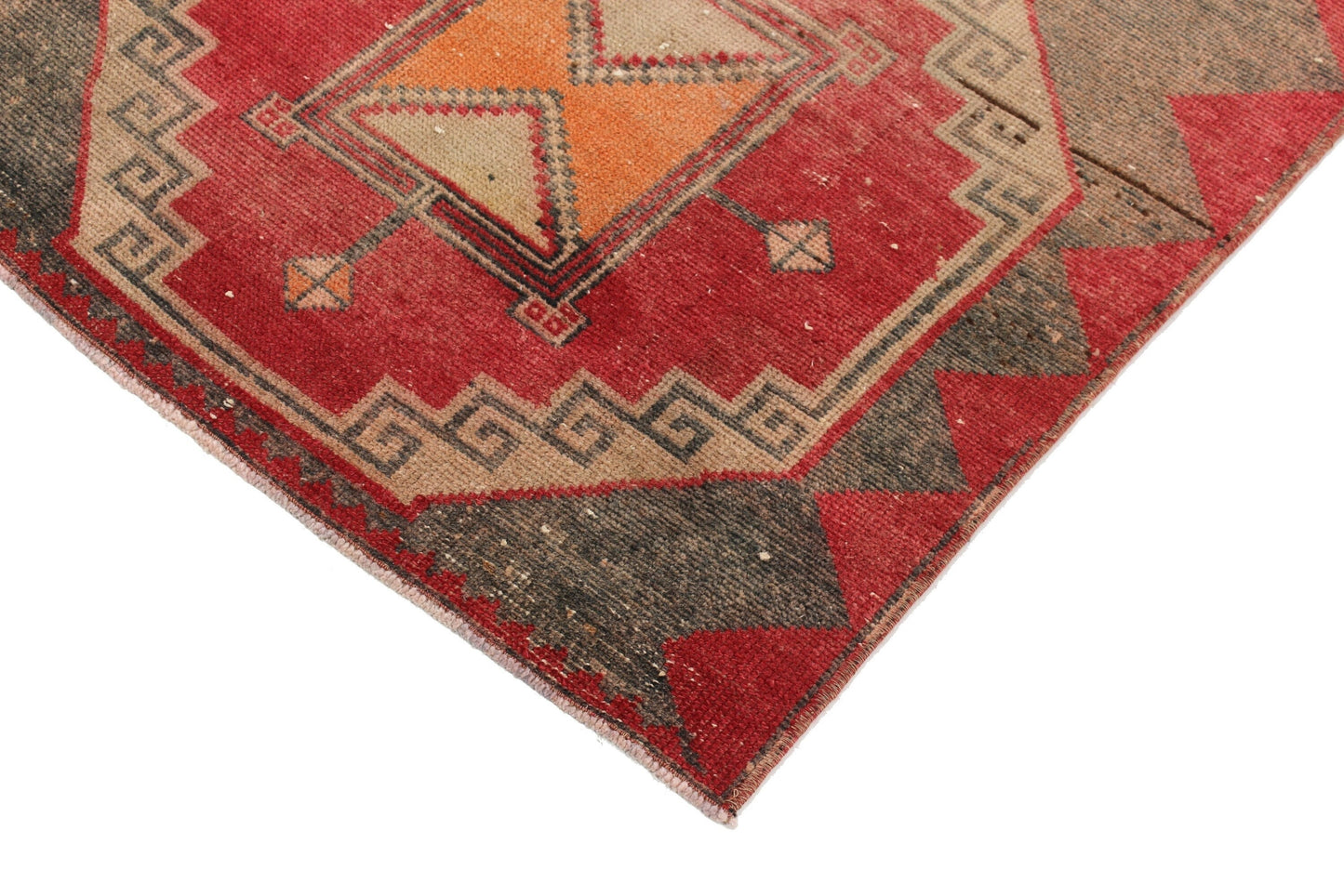 Turkish Vintage Oushak Runner Rug, 3x12 Rug Runner, Carpet Runner, Mid Century rug, Boho Rug, Shabby Chic,5955