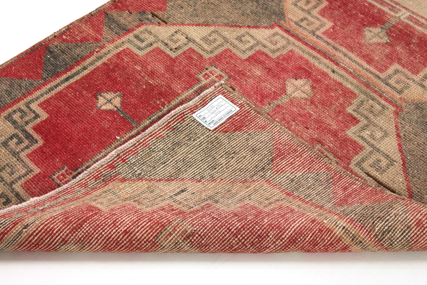 Turkish Vintage Oushak Runner Rug, 3x12 Rug Runner, Carpet Runner, Mid Century rug, Boho Rug, Shabby Chic,5955